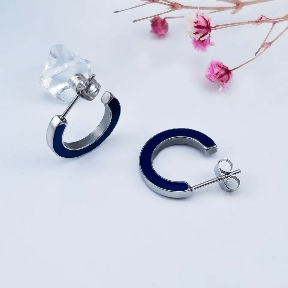 Boucles d'oreilles en argent sterling émaillé