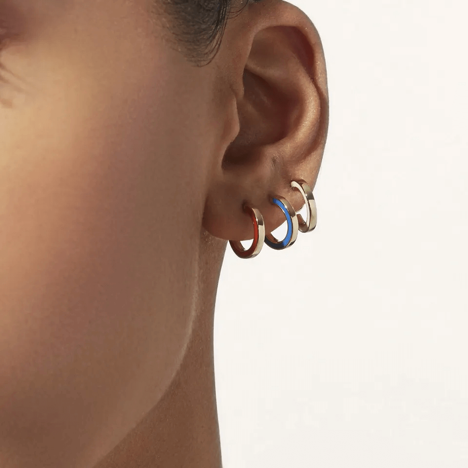 Boucles d'oreilles en argent sterling émaillé