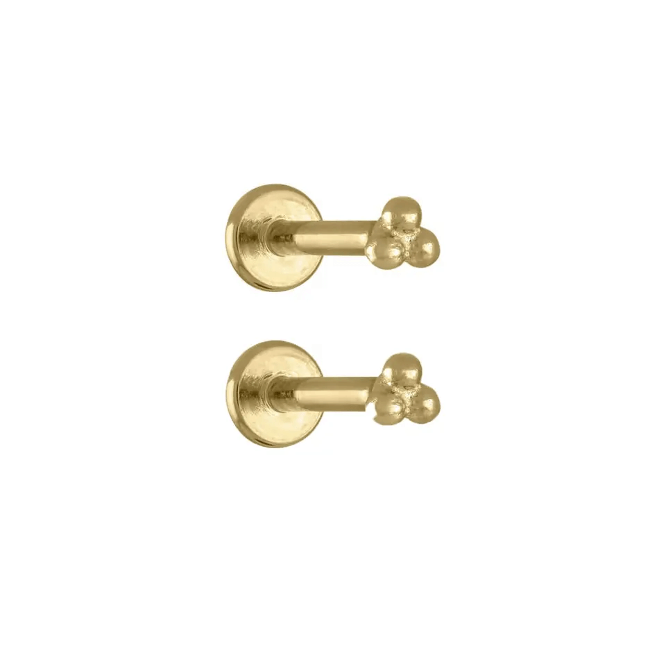 Boucles d'oreilles à bouton-pression à dos plat