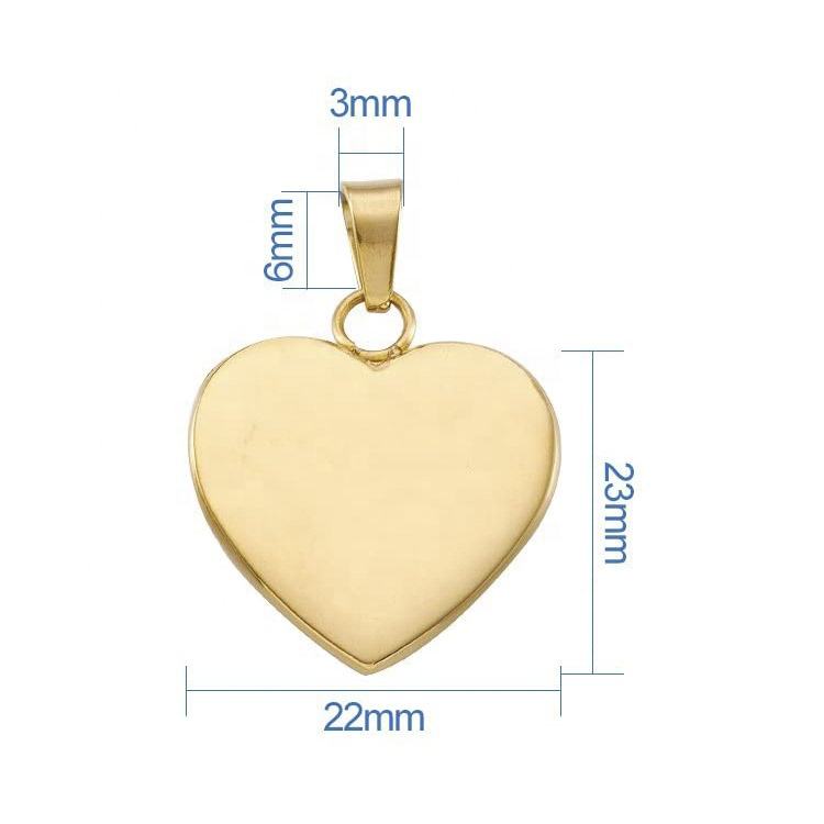 Pendentif coeur blanc en acier inoxydable