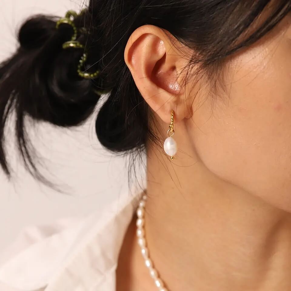 Boucles d'oreilles perle d'eau douce