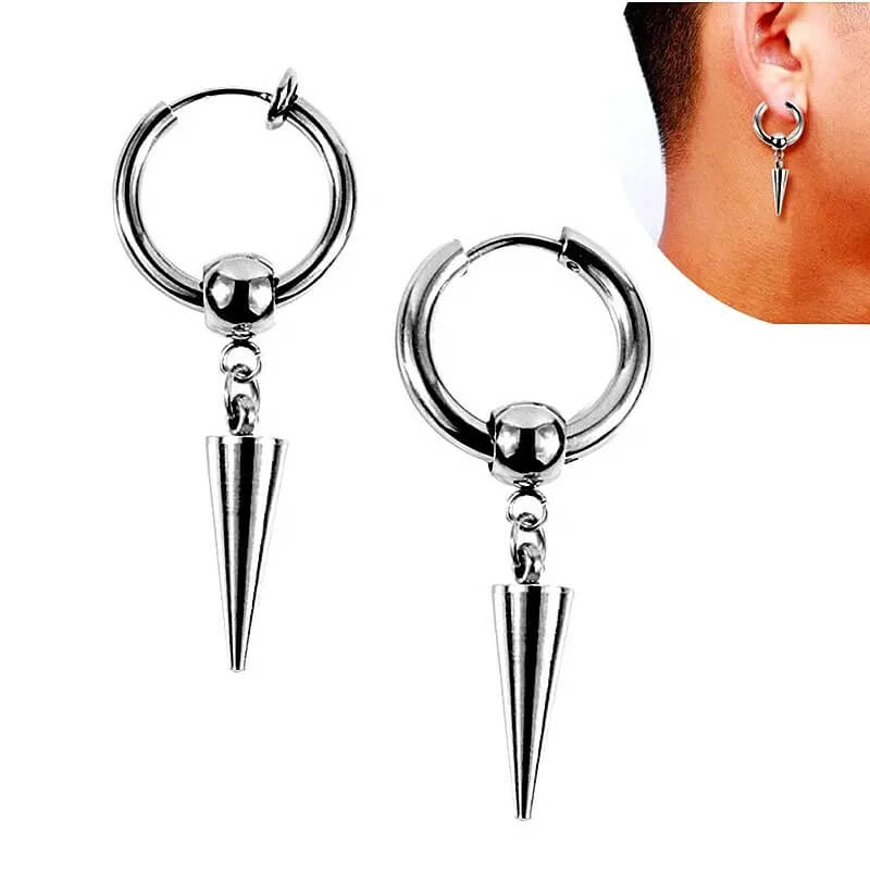 Boucles d'oreilles pendantes en acier inoxydable