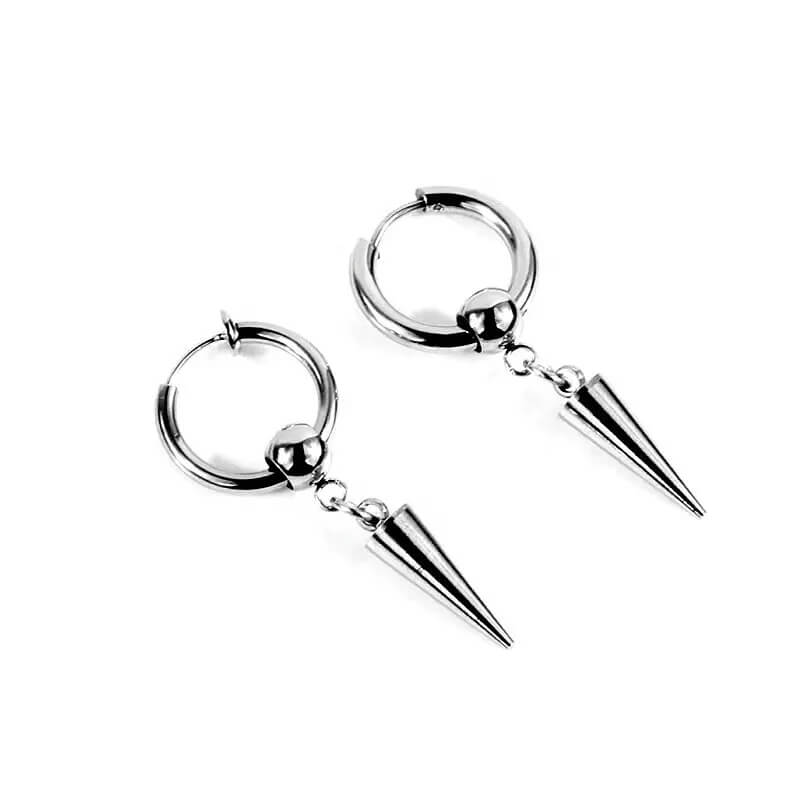 Boucles d'oreilles pendantes en acier inoxydable